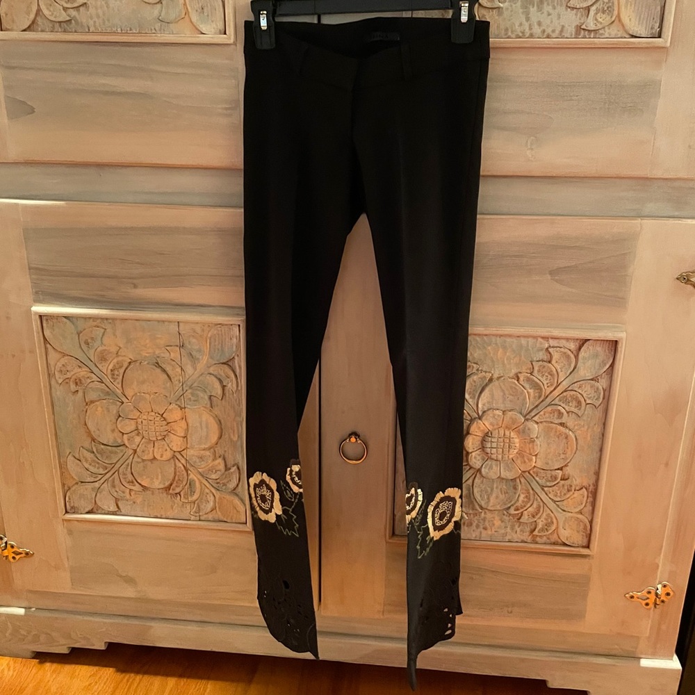 Ossira Black Floral Lace Pants
